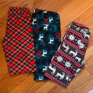 3 sets of Christmas Leggings
